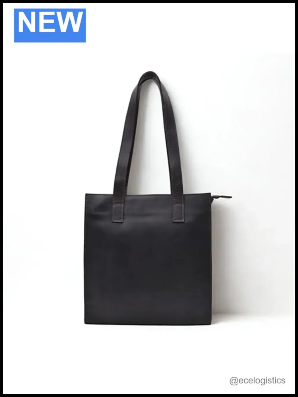 Genuine Leather Tote Satchel Handbag with Top Zipper